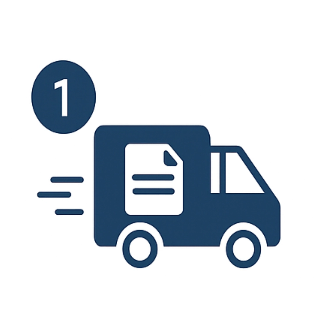 Wir heften ab – analog rein, digital raus. 1 Wir holen ab.